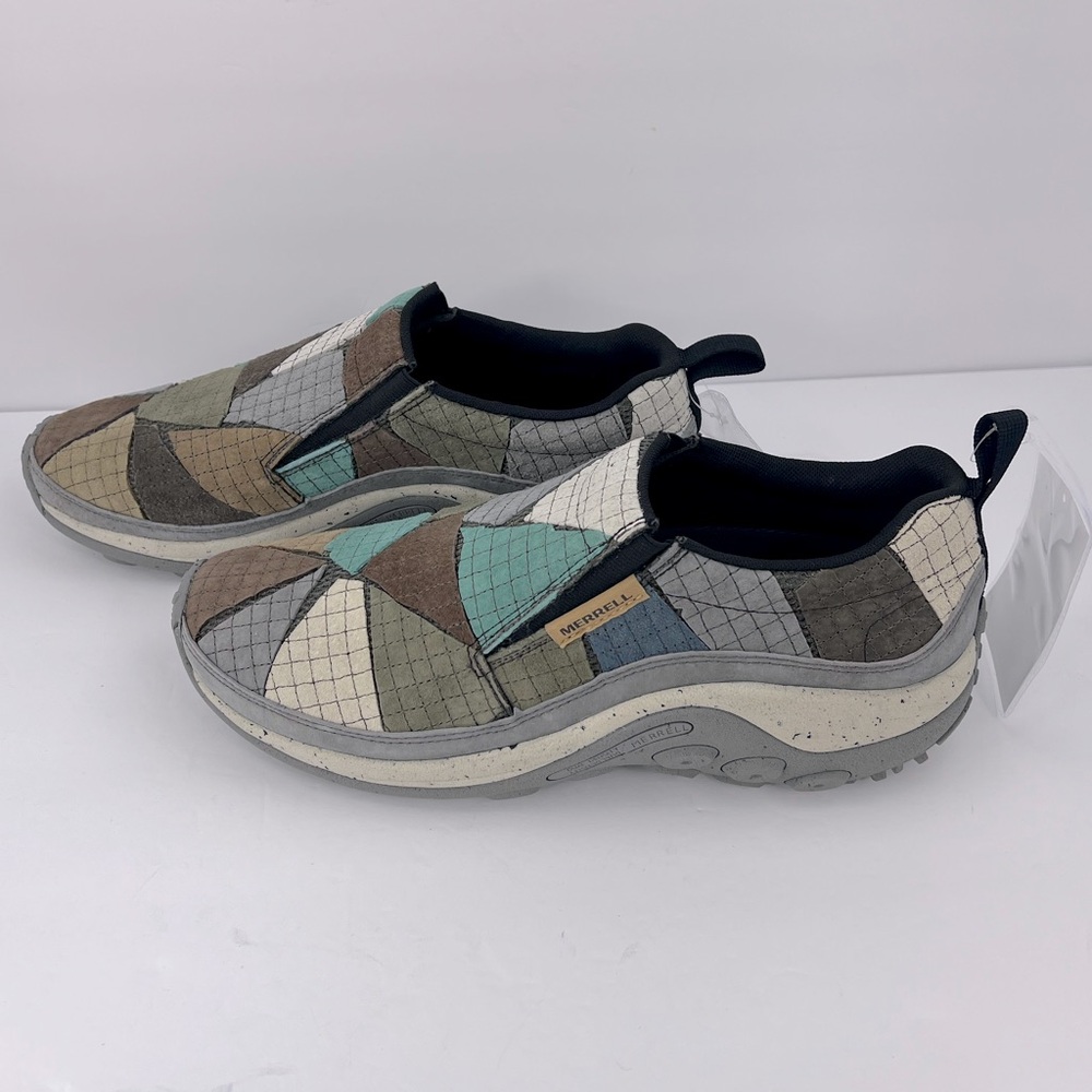MERRELL JUNGLE MOC SCRAP LEATHER MULTI COLOR PATCHWORK CLOGS/SHOES SIZE 12 - Picture 4 of 17